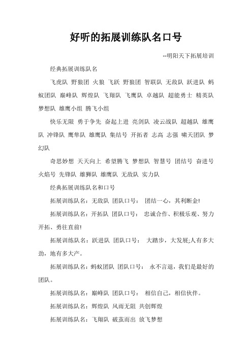 团队霸气名字