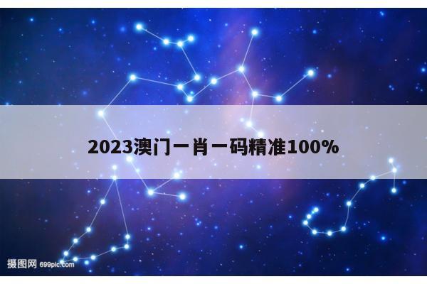 2023澳门一肖一码精准100%