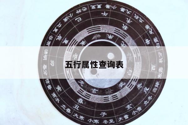 五行属性查询表